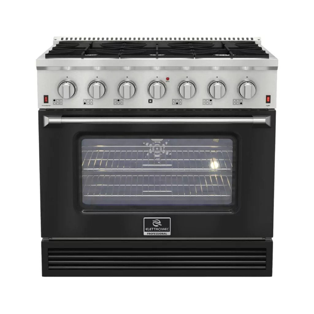 Fogão Professional Black Gás/Gás 36 Polegadas 127V Elettromec - FGG6Q36BP1SGA