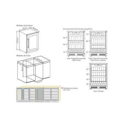 Frigobar e Beer Center Cuisinart Arkton Plus 162L 60cm Porta Esquerda 220V - 4093841013