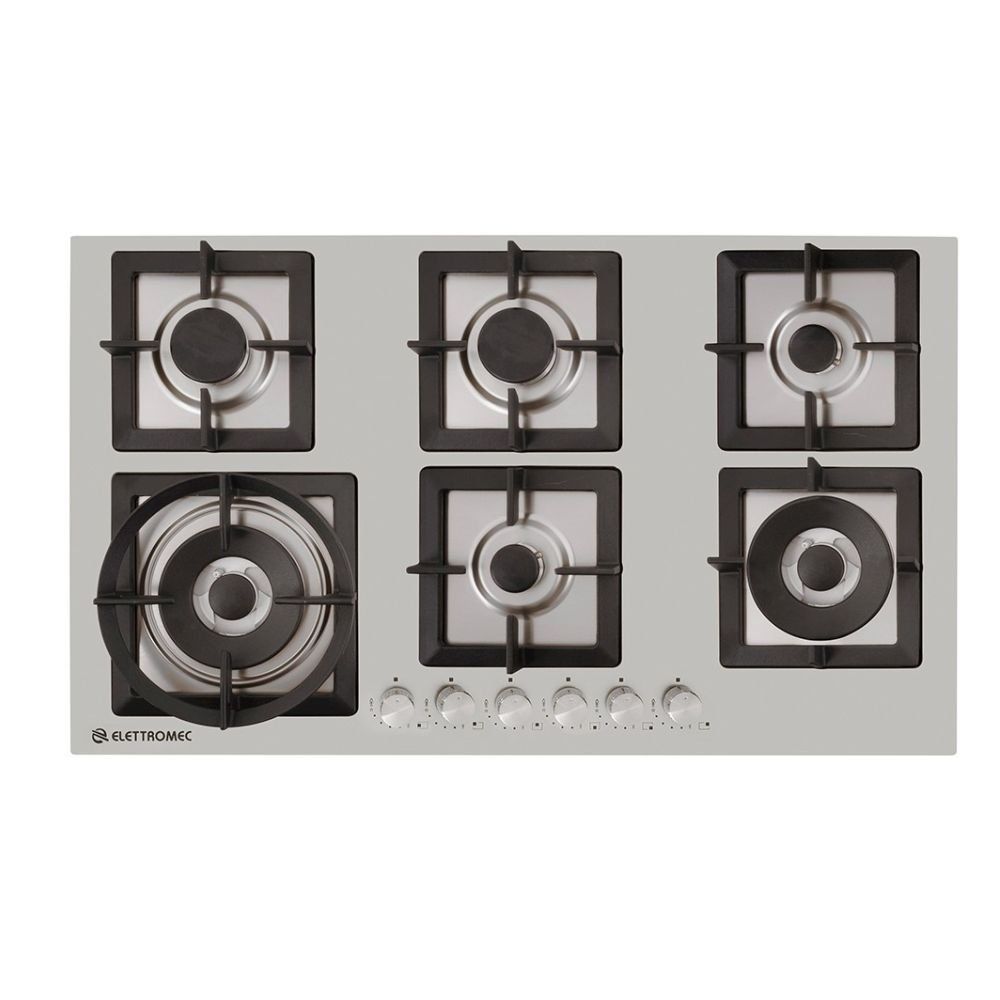 Cooktop a Gás Quadratto Elettromec 6 Queimadores 90 cm Bivolt - CKG6Q90XQ3ZEB