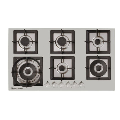 Cooktop a Gás Quadratto Elettromec 6 Queimadores 90 cm Bivolt - CKG6Q90XQ3ZEB