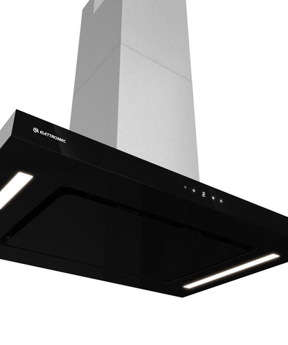 Coifa Vetro Ilha Connect Elettromec Inox e Vidro 90 cm 220V - CFIVTR90VP2ATC