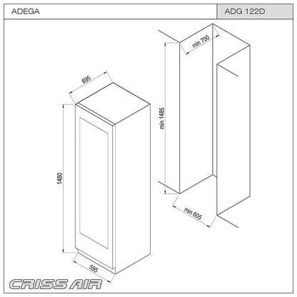 Adega Crissair Duo 122Di 122 Garrafas 220V - ADG122D / 71961