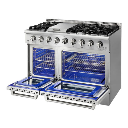 Fogão Benmax Pro 6 Bocas 2 Fornos a Gás Inox com Griddle 122cm - STOVG482FI
