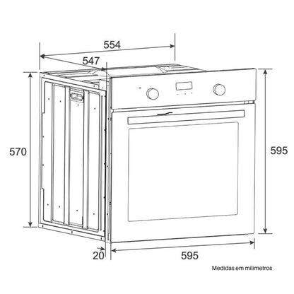 Forno Invita Inox Multifunção Eletrônico 76 Litros 60 cm 220V - IFMEL60XX2XBA