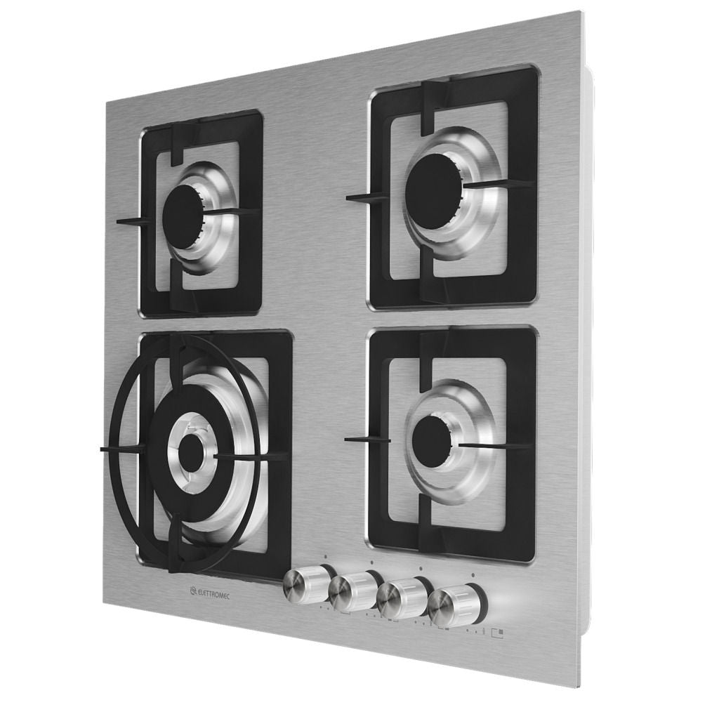 Cooktop Elettromec Quadratto 4 Queimadores 60 cm Bivolt - CKG4Q60XQ3ZEA
