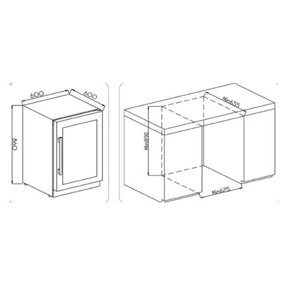 Cervejeira de Embutir Cuisinart Arkton 11 Garrafas e 126 Latas Inox - 220V