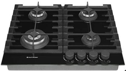 Cooktop Elettromec Vetro 4 Queimadores 60 cm Bivolt - CKG4Q60VT3TNA
