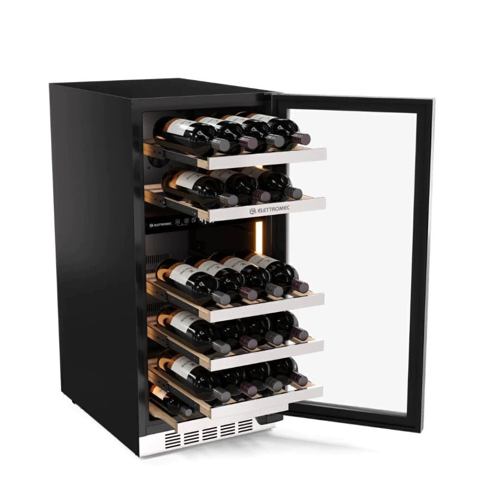 Adega Inox 25 Garrafas Dual Zone Built-in Connect 220V Abertura Esquerda Elettromec - CV2BI30XV2VPA