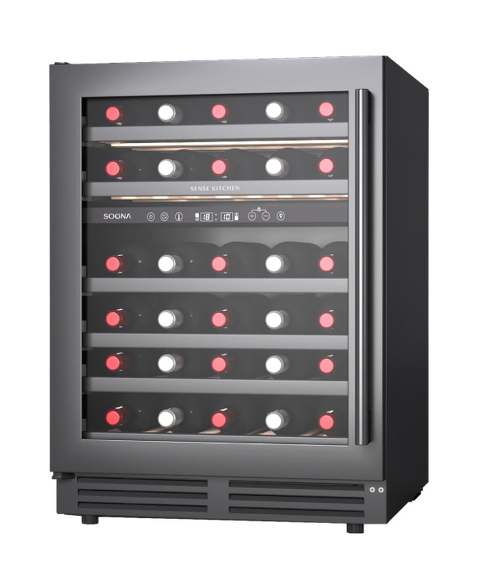 Adega de Vinhos SOGNA Carbon SWC60-BK Dual Zone 46 Garrafas 60cm 220V