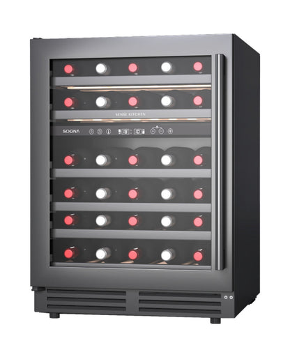 Adega de Vinhos SOGNA Carbon SWC60-BK Dual Zone 46 Garrafas 60cm 220V