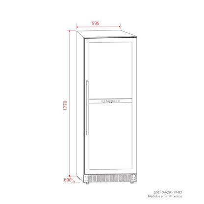 Adega Elettromec 160 Garrafas Dual Zone Built-in Connect 220V - CV2BI160XV2ATB