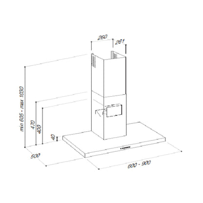 Coifa Elanto Artigiano Parede Inox 90cm 220V - LNTK906PARTX2