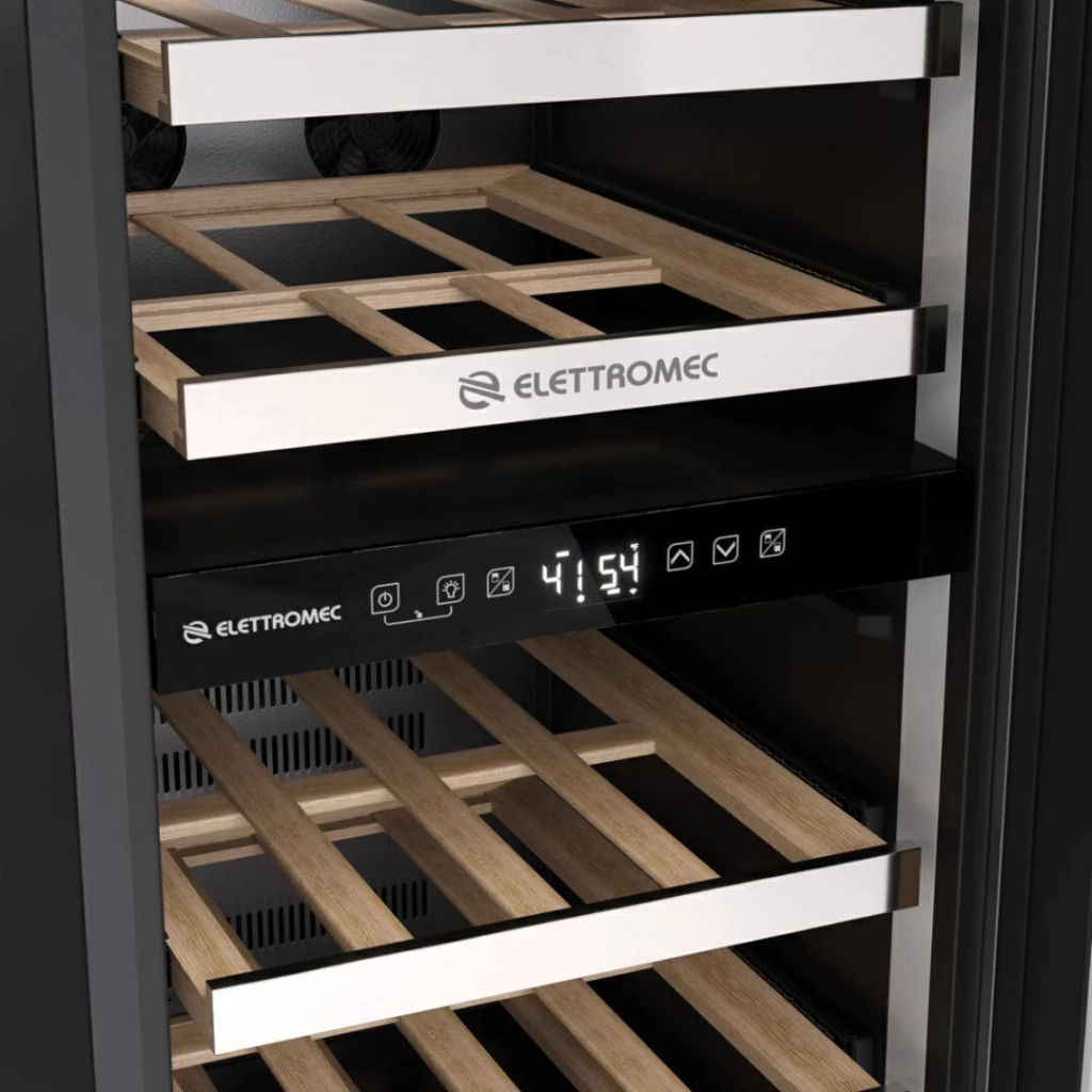 Adega Inox 25 Garrafas Dual Zone Built-in Connect 220V Abertura Esquerda Elettromec - CV2BI30XV2VPA
