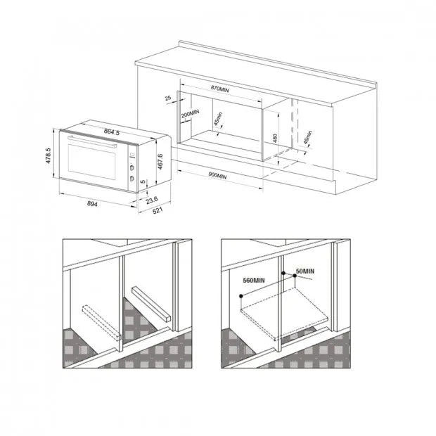 Forno e Grill Elétrico de Embutir 90cm 220V Cuisinart Prime