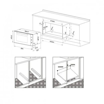 Forno e Grill Elétrico de Embutir 90cm 220V Cuisinart Prime