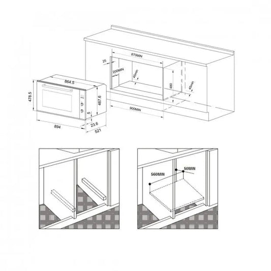 Forno e Grill Elétrico de Embutir 90cm 220V Cuisinart Prime