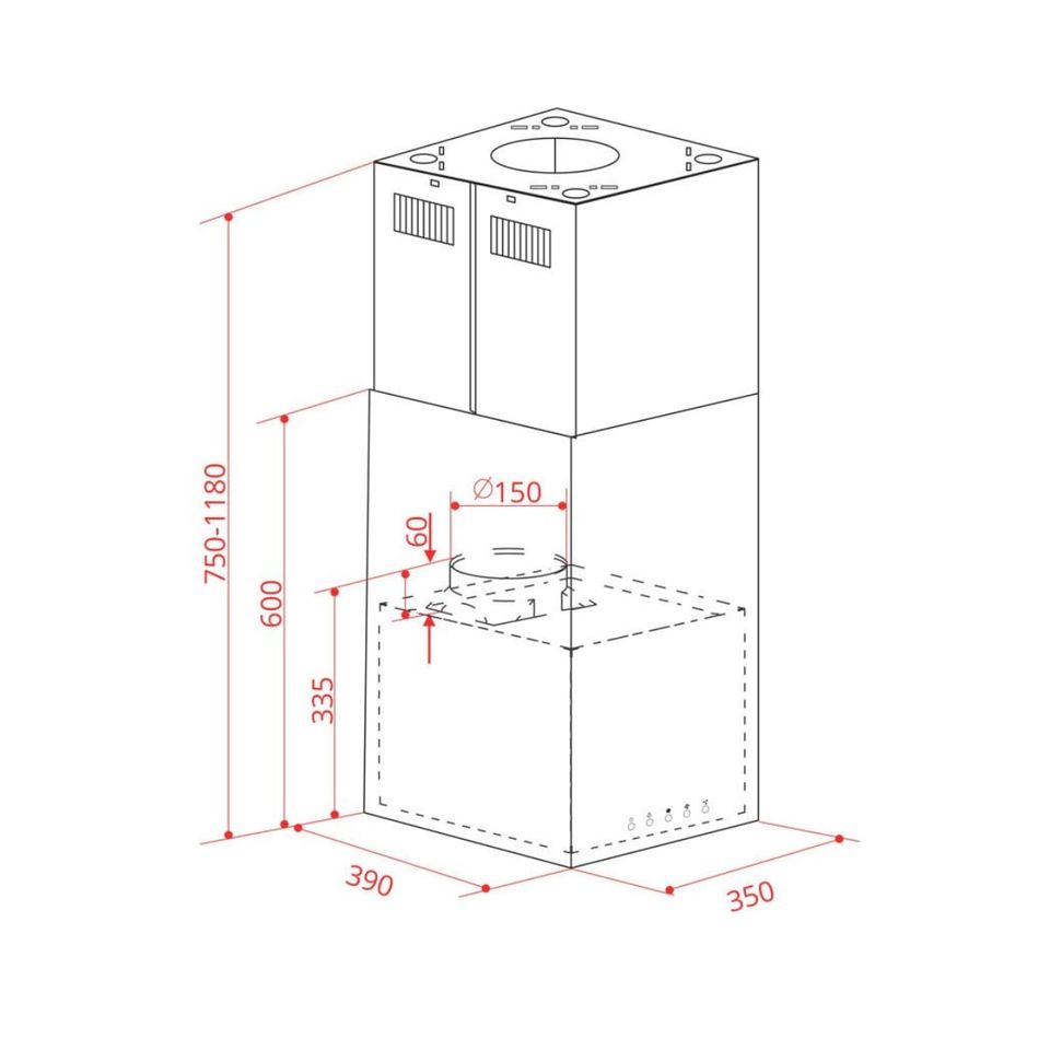 Coifa Proteus Ilha Elettromec Inox 35 cm 220V - CFIPRO35XX2ATB