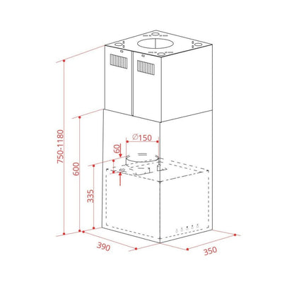 Coifa Proteus Ilha Elettromec Inox 35 cm 220V - CFIPRO35XX2ATB