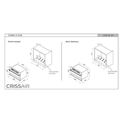 Forno a Gás Crissair 91 Litros - 220v