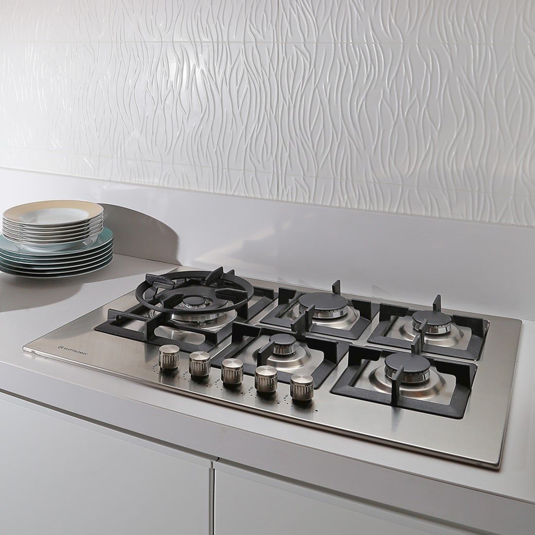 Cooktop Elettromec Quadratto Gás 5 Queimadores 75cm Bivolt - CKG-5Q-75-XQ-3ZEA