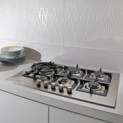Cooktop Elettromec Quadratto Gás 5 Queimadores 75cm Bivolt - CKG-5Q-75-XQ-3ZEA