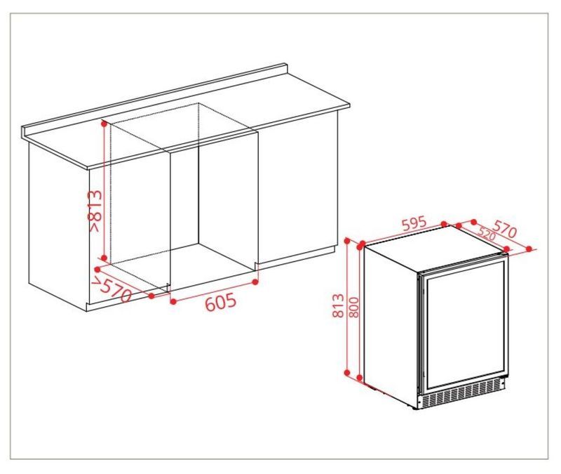 Adega Elettromec Vetro 40 Garrafas Built-in 220V - CV1BI40VT2VPA