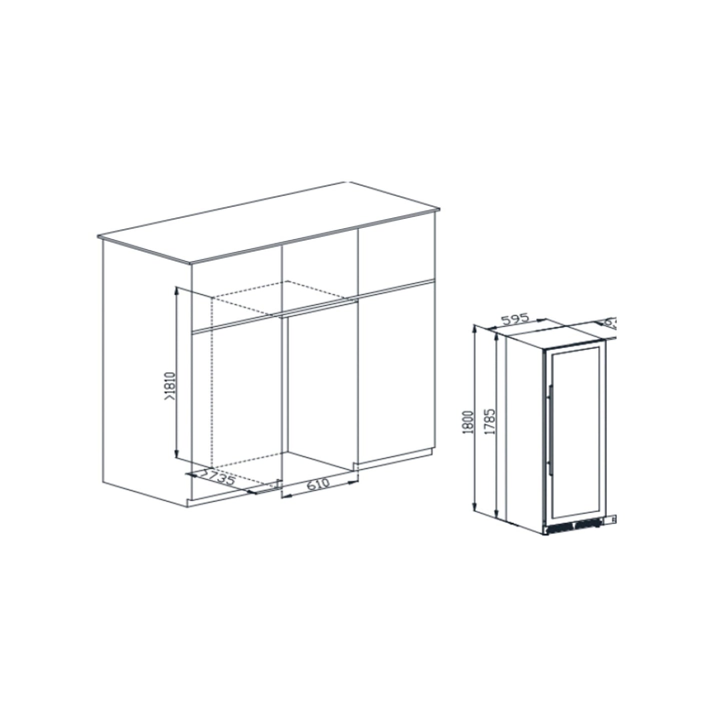 Adega de Vinhos Elanto Nero Argento Triple Zone 160 Garrafas 60 cm 220V - LNTWC665TZNAG2