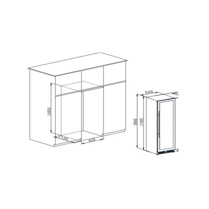 Adega de Vinhos Elanto Nero Argento Triple Zone 160 Garrafas 60 cm 220V - LNTWC665TZNAG2