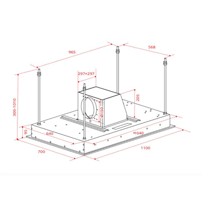 Coifa Sospesa Inox Built-in Connect Elettromec 110 cm 220V - CFISOS110XX2ATD