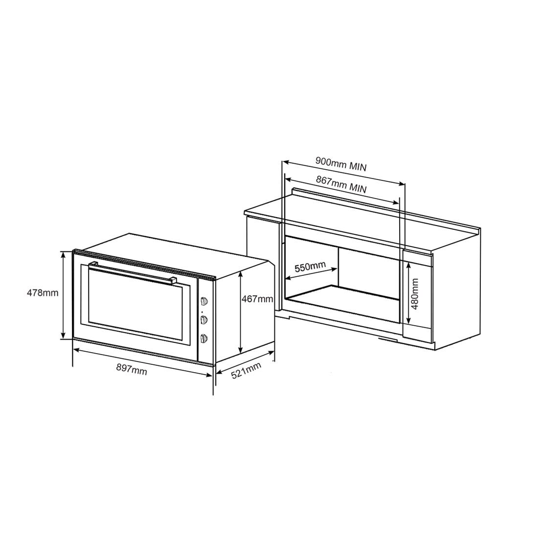 Forno a Gás e Grill Elétrico Cuisinart Prime 90cm 105L 220V - 4092740109