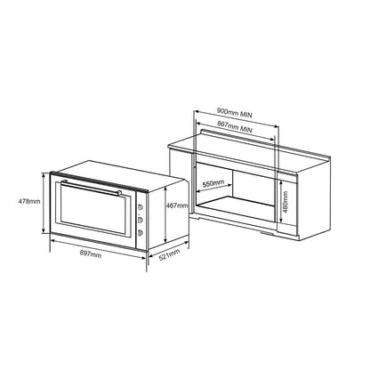 Forno a Gás e Grill Elétrico Cuisinart Prime 90cm 105L 220V - 4092740109