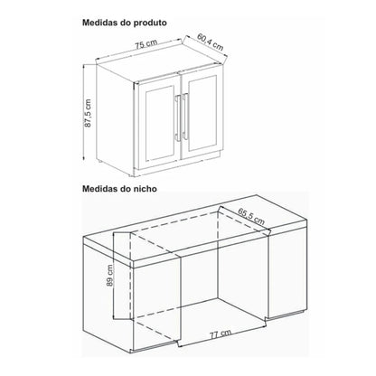 Adega e Beer Center Cuisinart Arkton Plus 75cm 86 Latas/28 Garrafas 220V - 4093841012