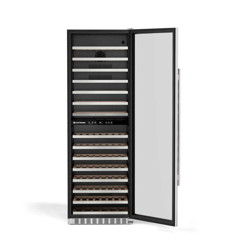Adega Inox 134 Garrafas Dual Zone Built-in Connect 220V Abertura Esquerda Elettromec - CV2BI134XV2VPB