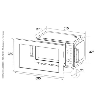 Micro-ondas Invita Inox Built-in 25 Litros 220V - I-FMC-25-XX-2XBA
