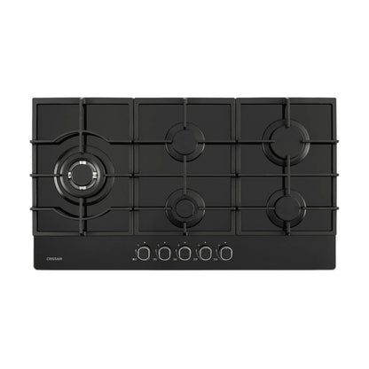 Cooktop a Gás Crissair 5 queimadores Cristal Preto Bivolt