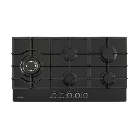 Cooktop a Gás Crissair 5 queimadores Cristal Preto Bivolt