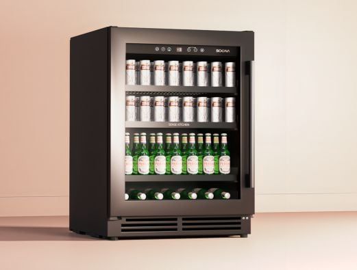 Cervejeira de Embutir Sogna Carbon 145L Porta Esquerda 220V - SBC60-BK-L