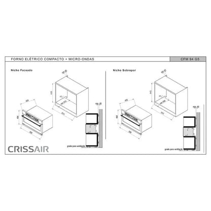 Forno Micro-ondas Combinado Crissair  220v