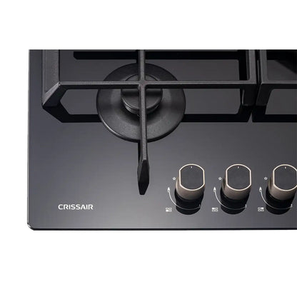 Cooktop a Gás Crissair Crystal 60 All Black 4 Queimadores Bivolt - NCT24G7
