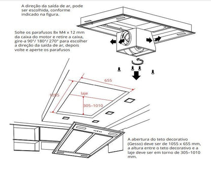 Kit Segundo Motor Elettromec para Coifa Sospesa 110 cm - KITSOS110XX2ATC