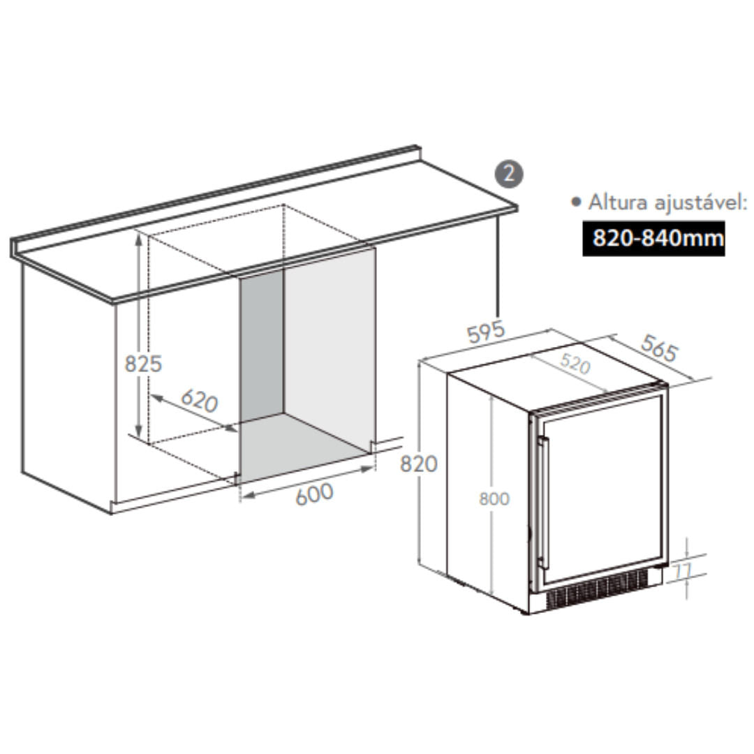Beer Center Elettromec Inox 145 Litros Built-in 220V Abertura Direita - BCBI145XV2VPA