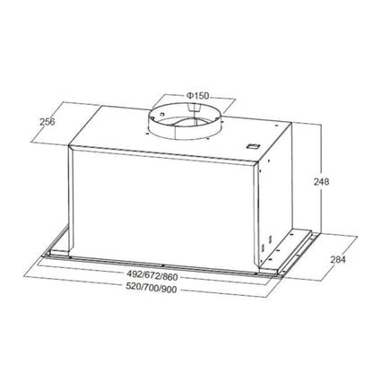 Coifa de Embutir Crissair Versatile Inox 90cm 127V/220V - 071980/071981