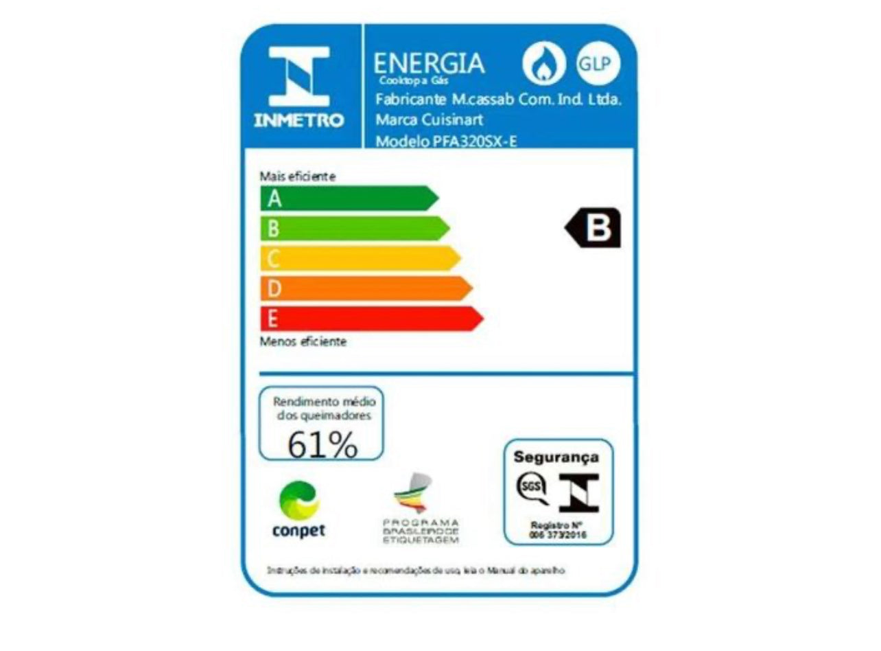 Dominó a Gás 2 Queimadores 30cm 220V Cuisinart Prime Aço Inox