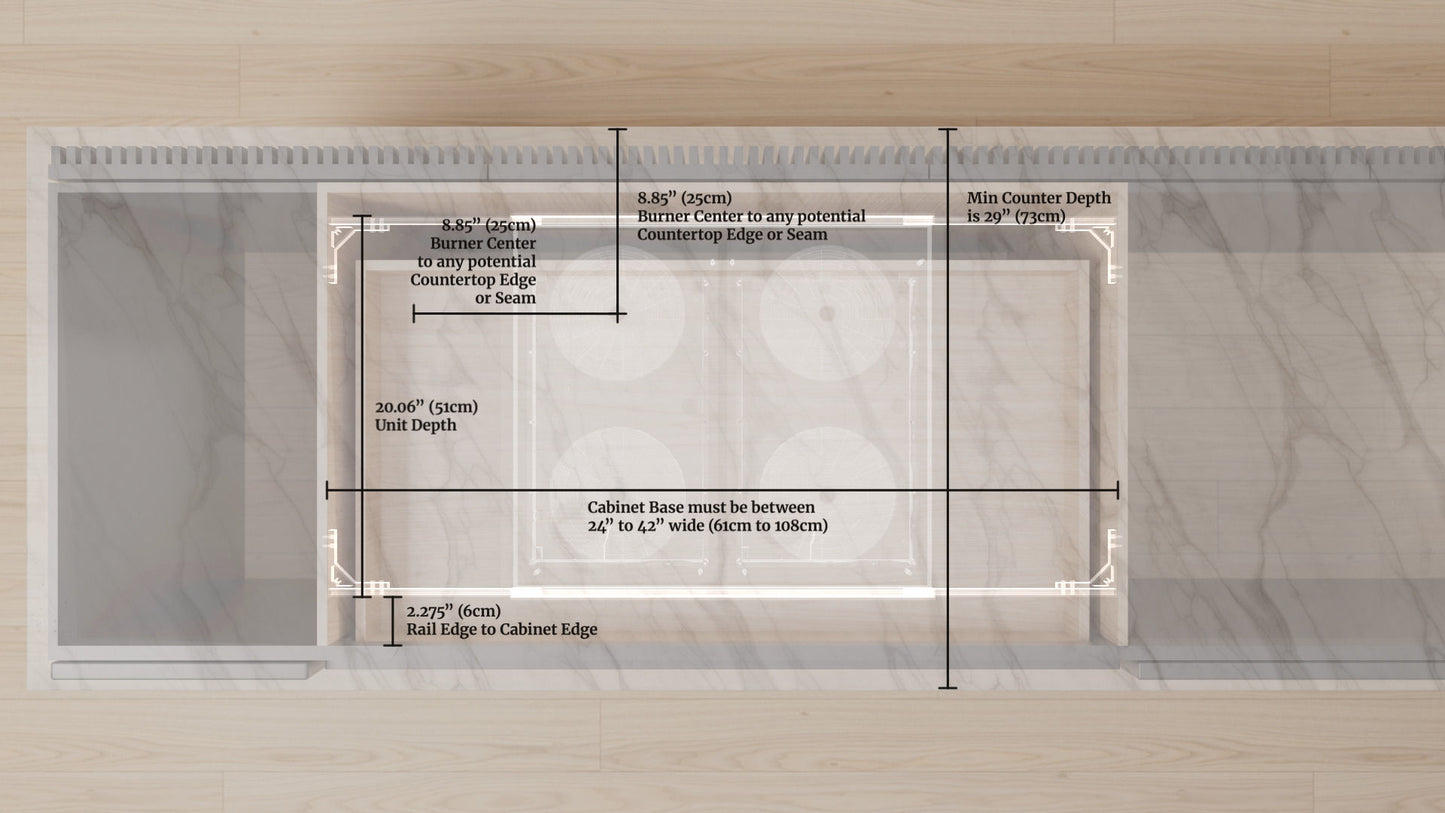 Cooktop de Indução Invisível Invisacook 4 Zonas 220V - INVISAMATT4