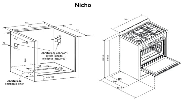 FOGÃO A GÁS FORNO ELET INOX 5 QUEIMADORES CUISINART ARKTON