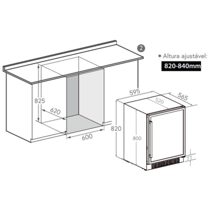 Beer Center Inox Elettromec 145 Litros Built-in 220V Abertura Esquerda - BCBI145XV2VPB