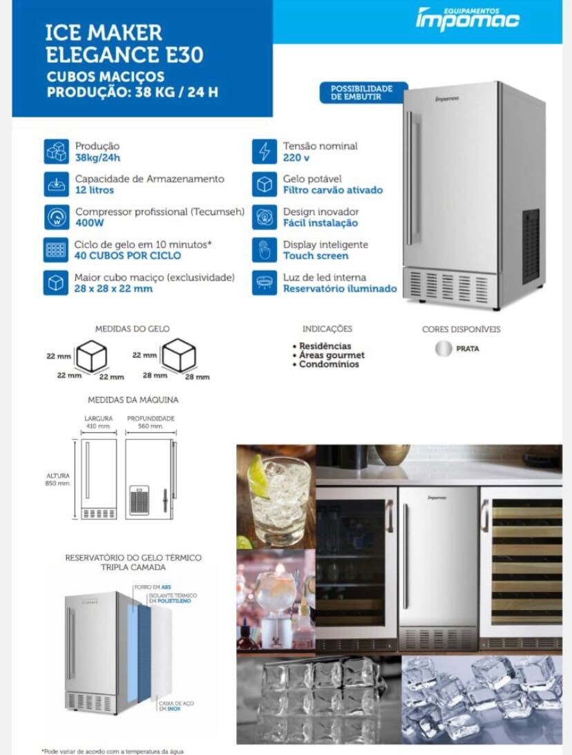 Máquina de gelo Elegance - Novo