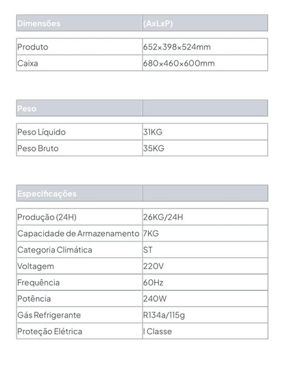 Máquina de Gelo Benmax 220V - Novo