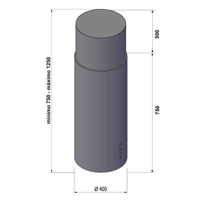 Coifa de Ilha Crissair Isola Cilindro Black 40cm 220V - 71320