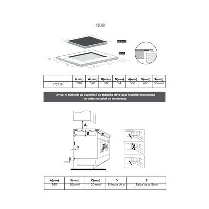 Cooktop de Indução Cuisinart Arkton Advanced 8 Zonas 60 cm 220V - 4093860006